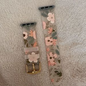 Floral Rifle Paper Co. Apple Watch band silicone flowers roses